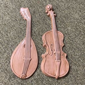 Vintage Royal Of Tow Musical Wall Decor Cast Aluminum Violin 🎻 And Mandolin